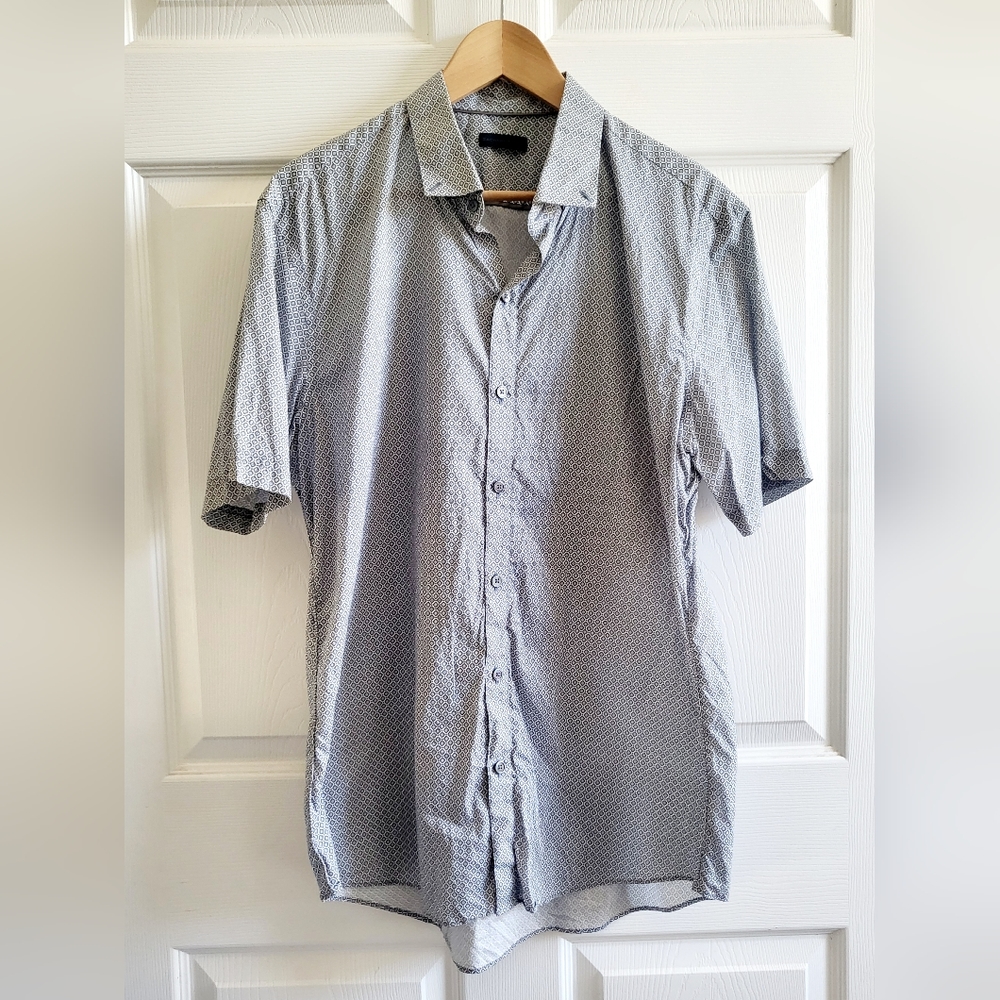 Zachary Prell Modern Mosiac Geometric Print Button Down Shirt